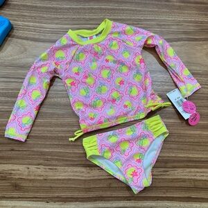 Betsey Johnson Toddler Girls Rashguard Swim Set